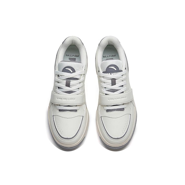 New Anta Life Collection Durable Breathable Low Top Skateboard Shoes Men's White Gray 912218067-2