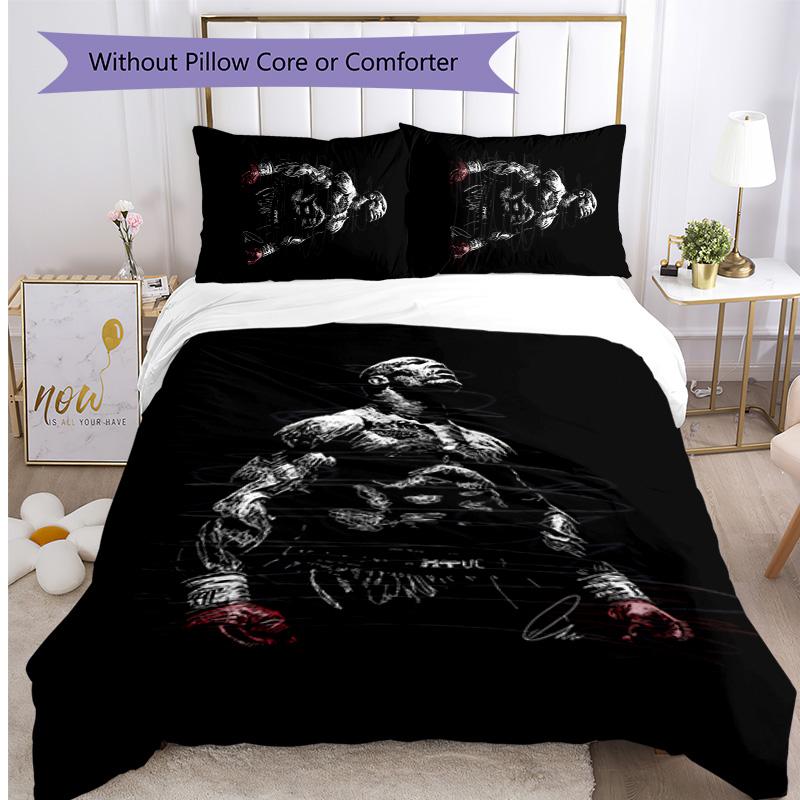 Mike Tyson Printed 3PCS Bedding Set Soft Breathable Duvet Cover Pillowcases Set Washable Bedroom Decor Home Gift