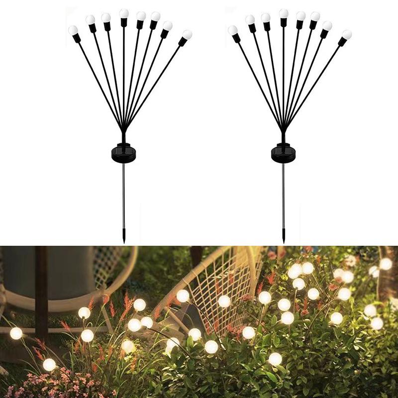 Outdoor Solar Lights LED Fairy Firefly Lawn Lamp Garden Summer Camping Party Wedding Holiday Yard Atmosphere Decoration