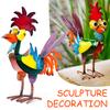 Colorful Rooster Landscape Gardening Ornament Fashionable Desktop Decoration For Courtyard Patios