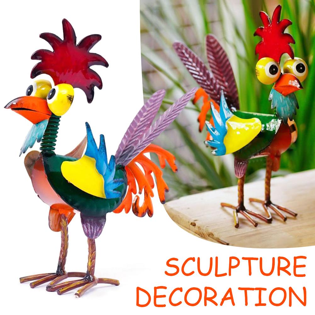 Colorful Rooster Landscape Gardening Ornament Fashionable Desktop Decoration For Courtyard Patios