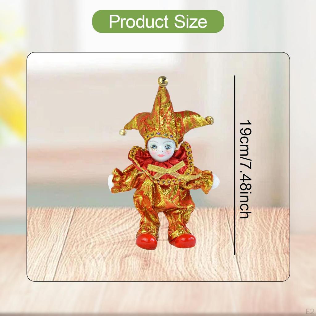 Clown Doll,Angel Model,Home Display,Handmade Table Desk Decor Harlequin Figure Halloween Ornament