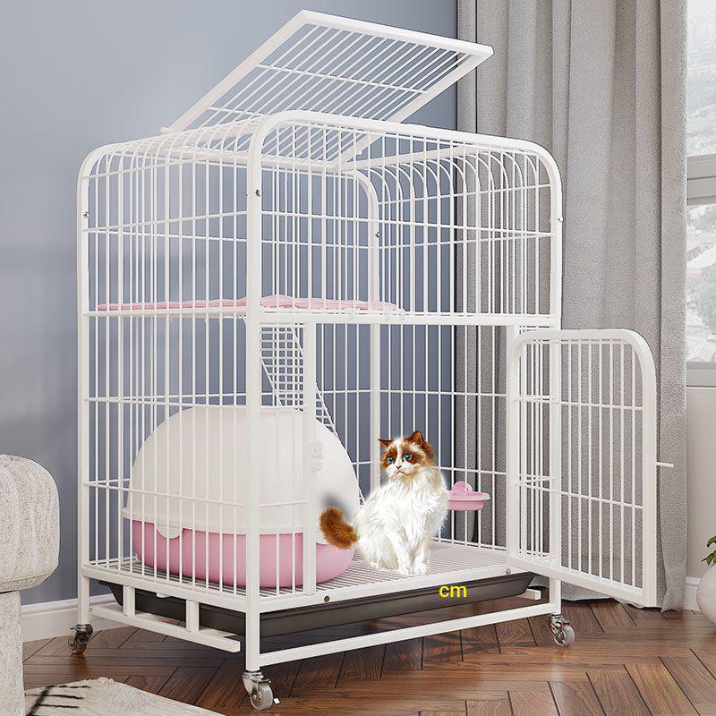 Cat Villa with Integrated Litter Box - Spacious, Secure Indoor Cage for Cats
