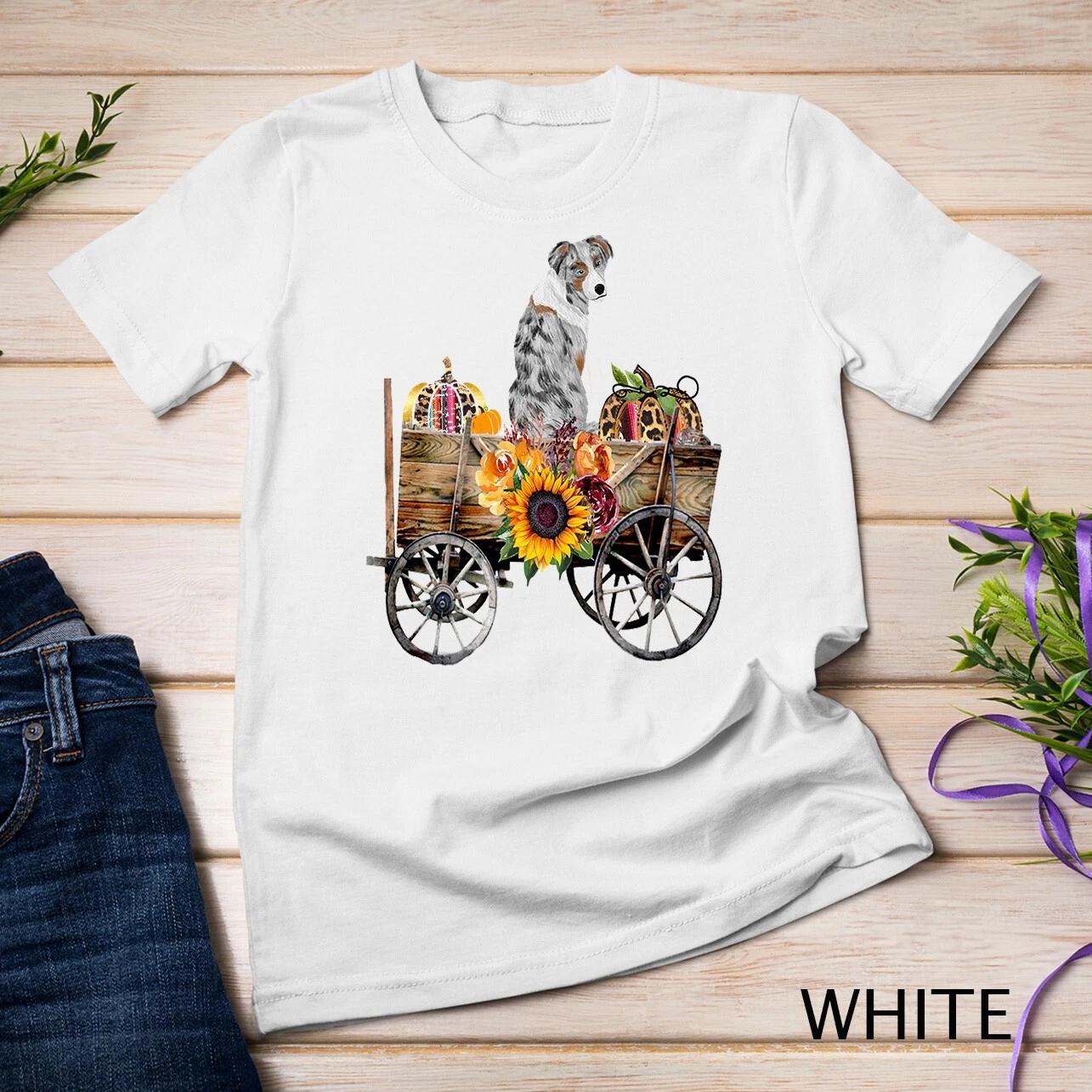 Blue Merle Australian Shepherd Dog Gift Aussie Sunflower Unisex T-shirt 1 M
