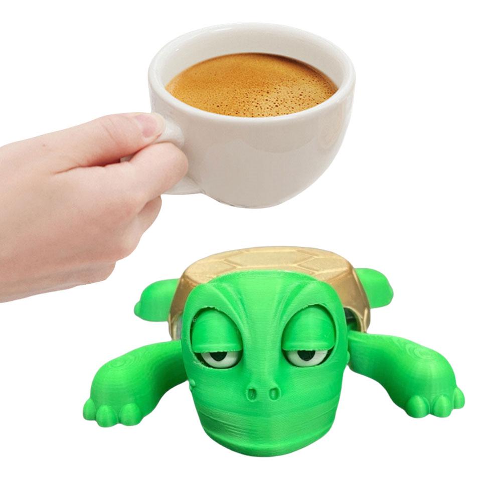 2025 Hot Turtle Coaster 3D Printed Coffee Mug Drinks Holder Tableware for Home Decorative Funny Jumping Tortoise Pops Up Cup