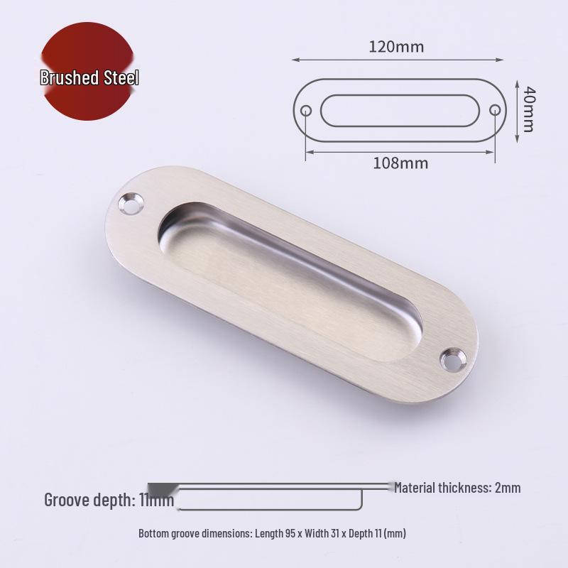 Stainless Steel Recessed Pull Handle for Sliding & Cabinet Doors
