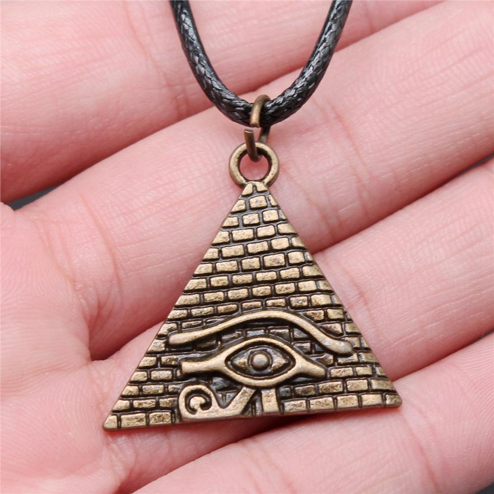 45cm Necklace Leather Chain Big Eye Of Horus Minimalist Jewelry Components QN029