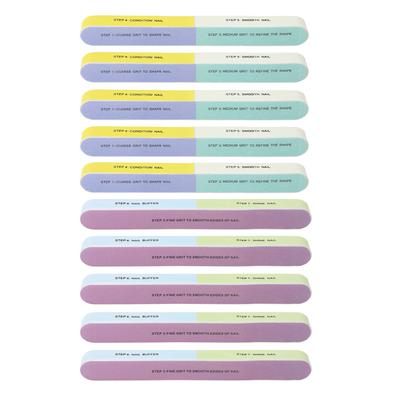 10pcs Nail File Reusable Washable Multi Functional 7 Steps DIY Professional Polishing Nail File for