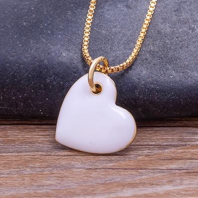 

Nidin Hot Sale Bohemia Heart Pendant 4 Candy Colors For Women Charm Vintage Colorful Chain Necklace Dripping Oil Jewelry Gift белый