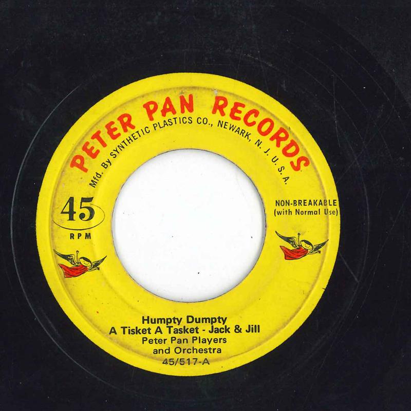 

7inch Record PETER PAN PLAYERS & ORCHESTRA - Humpty Dumpty 45517 PETER PAN RECOR US Children s Used
