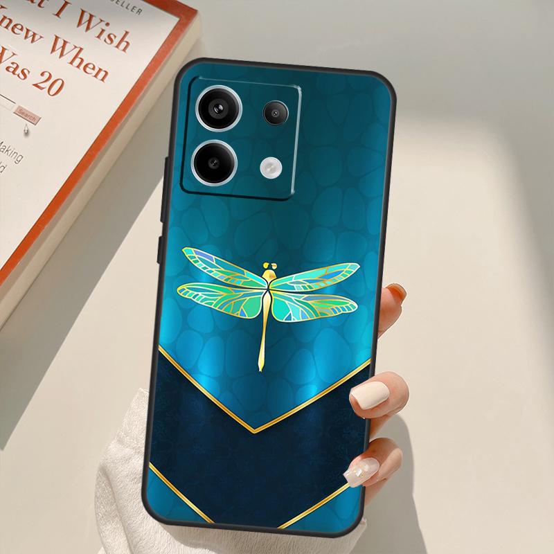 Luxury Dragonfly Funda For Xiaomi Redmi Note 13 Pro 9 10 11 12 14 Pro 11S 12S Case For Redmi 13C 12C 10C 14C