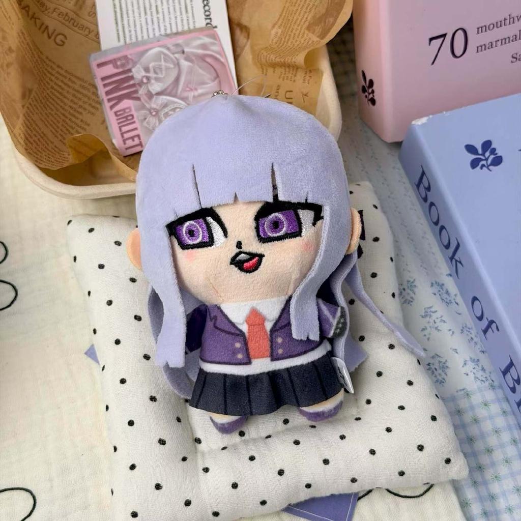 Cartoon 10CM Danganronpa pluche speelgoed sleutelhanger anime Enoshima Junko Kirigiri Kyoko Naegi Makoto Nanami Chiaki Cosplay Knuffelpop