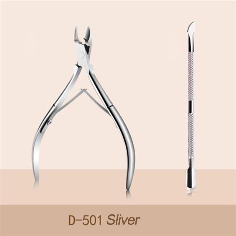 Stainless Steel Dead Skin Pliers Set Dead Skin Removal Scissors Double Head Steel Push Nail Shaving Nail Clippers Nail Tools серебряный
