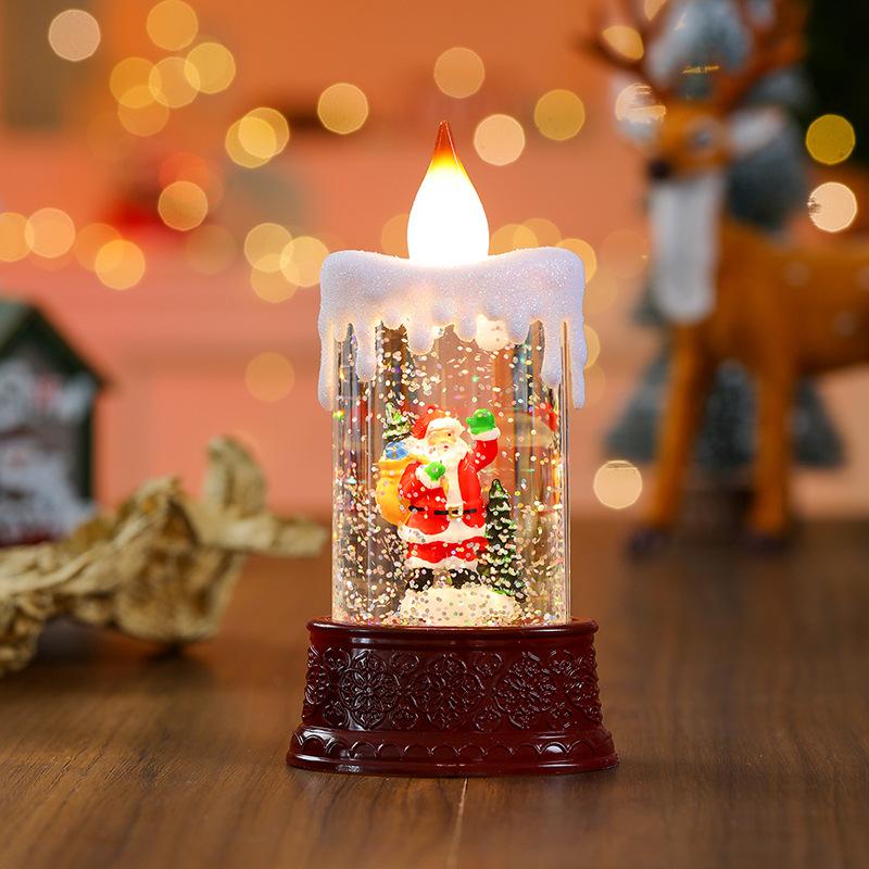 Christmas luminous candle light creative small wind light night light ornament Christmas children's gift window decoration