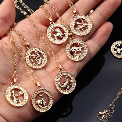 12 Zodiac Constellations Birthday Gift Capricorn Scorpio Women Men Pendants Necklace
