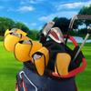 Universal Yellow Golf Iron Club Head Cover Protection Sleeve Golf Rod Head Cases Waterproof PU Golf Club Head Cover