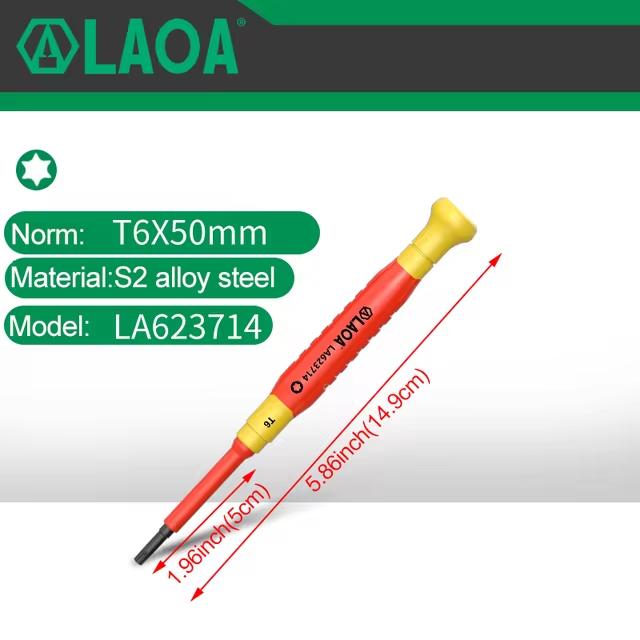 LAOA Insulated Precision Screwdriver a Cross Small Size Screwdriver To Remove Eyeglasses Clocks and Watches Cell Phone Notebook