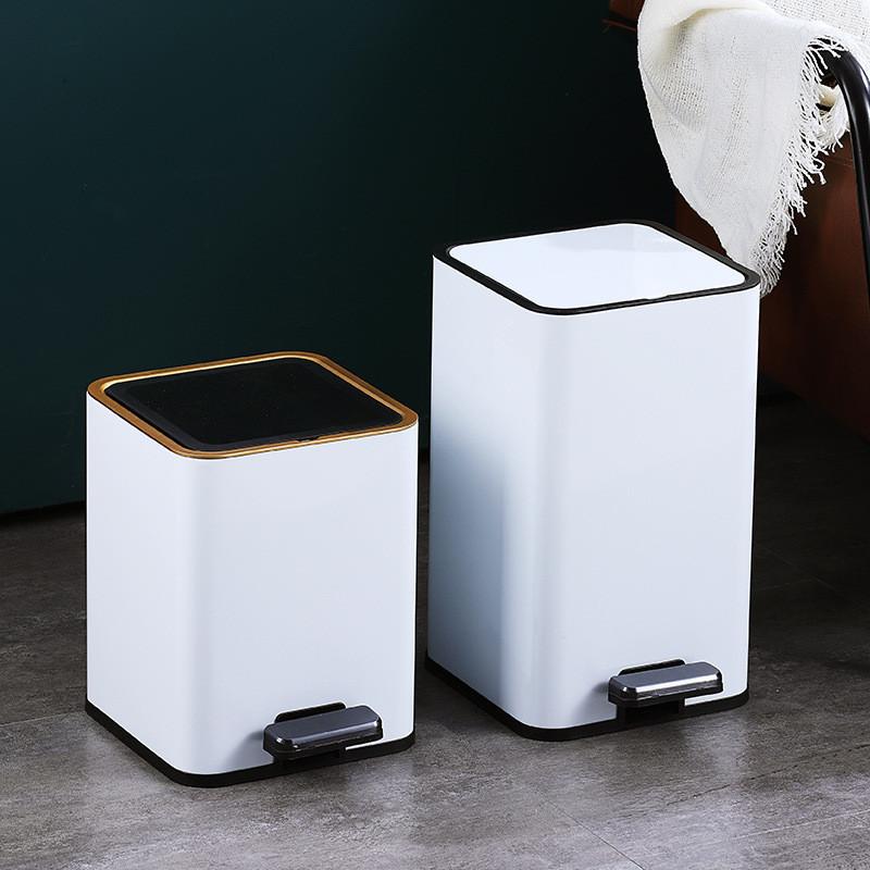 Household Bathroom Trash Can Kitchen Living Room Stainless Steel Garbage Basket Large Capacity Pedal Rubbish Bin