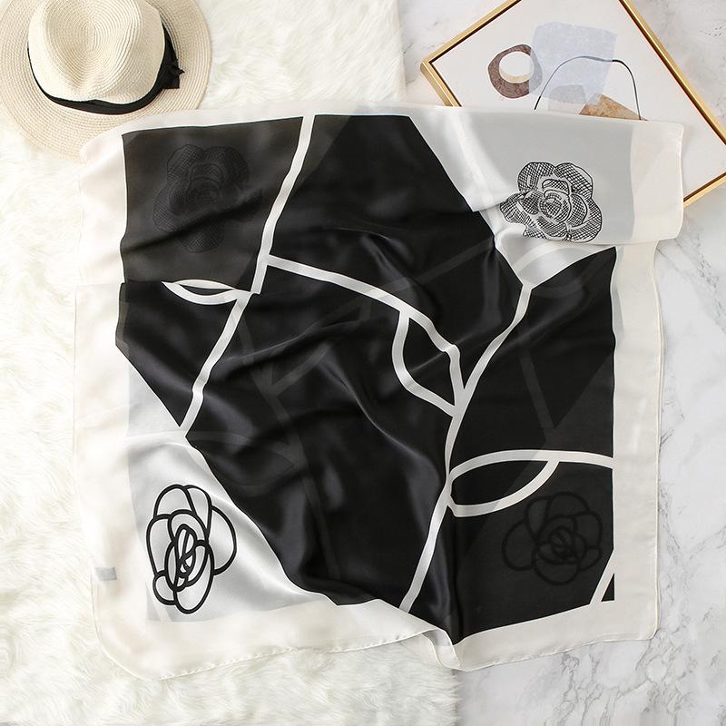 New Four Seasons Available New Silk Large Size Thin Outer Wear Neck Protection Scarf Sunscreen Warm Beach Towel For Women