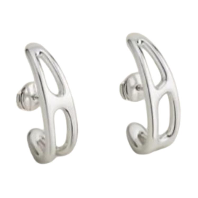 

Hermes Chaine DAncre Pattern Design 925 Silver Earrings Women earrings H124501B Basic Packaging-Box+Dust Bag or Padding Board