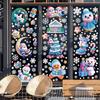 Christmas Window Decor Stickers Set With Snowflakes Snowman Celebration For