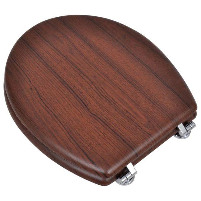 VidaXL Toilet Seat with Lid MDF Simple Design Brown
