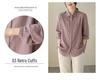 Women's Retro Cotton Linen Long Sleeve Shirt with Lace Detail