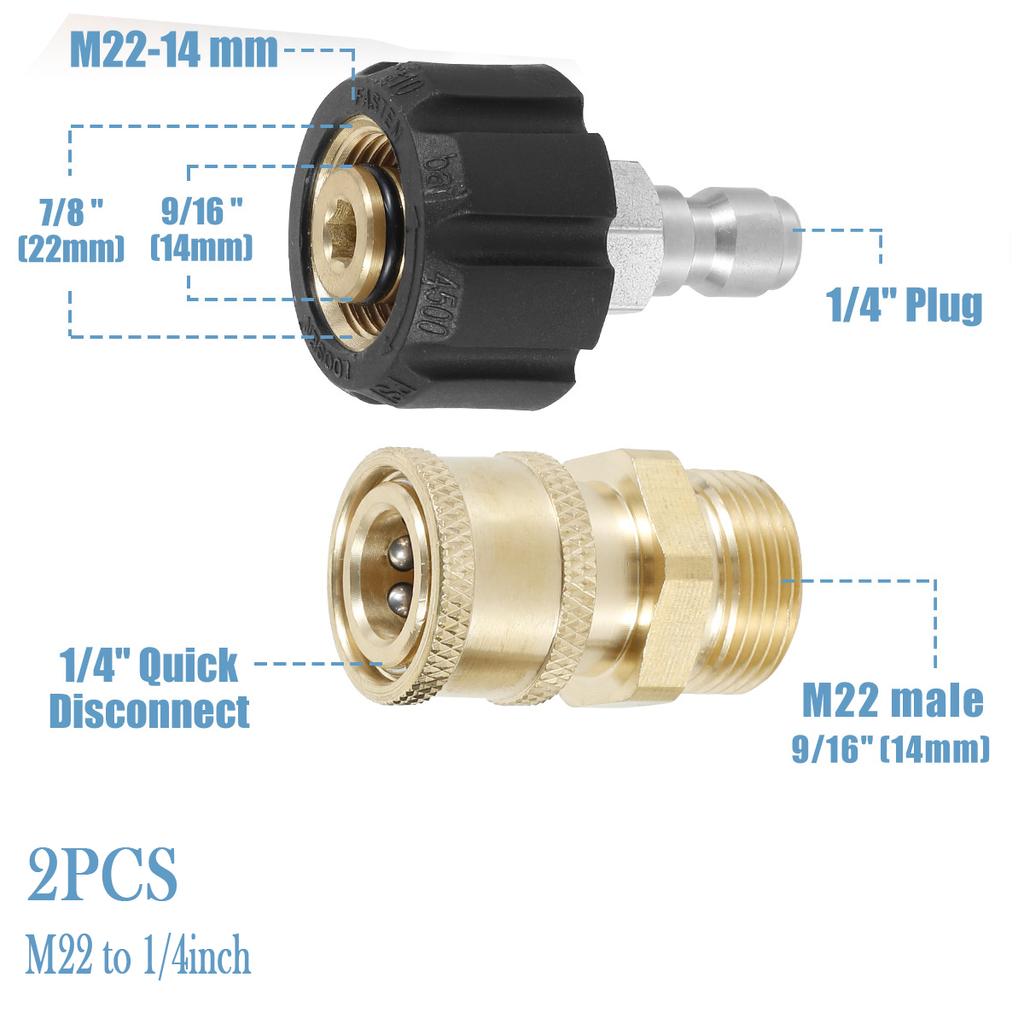 15m High Pressure Washer Hose Pipe Car Wash Hose Cleaning Extension Hose Cord Pipe Replacement 1200psi Bsp Thread M22 Anti-Kink