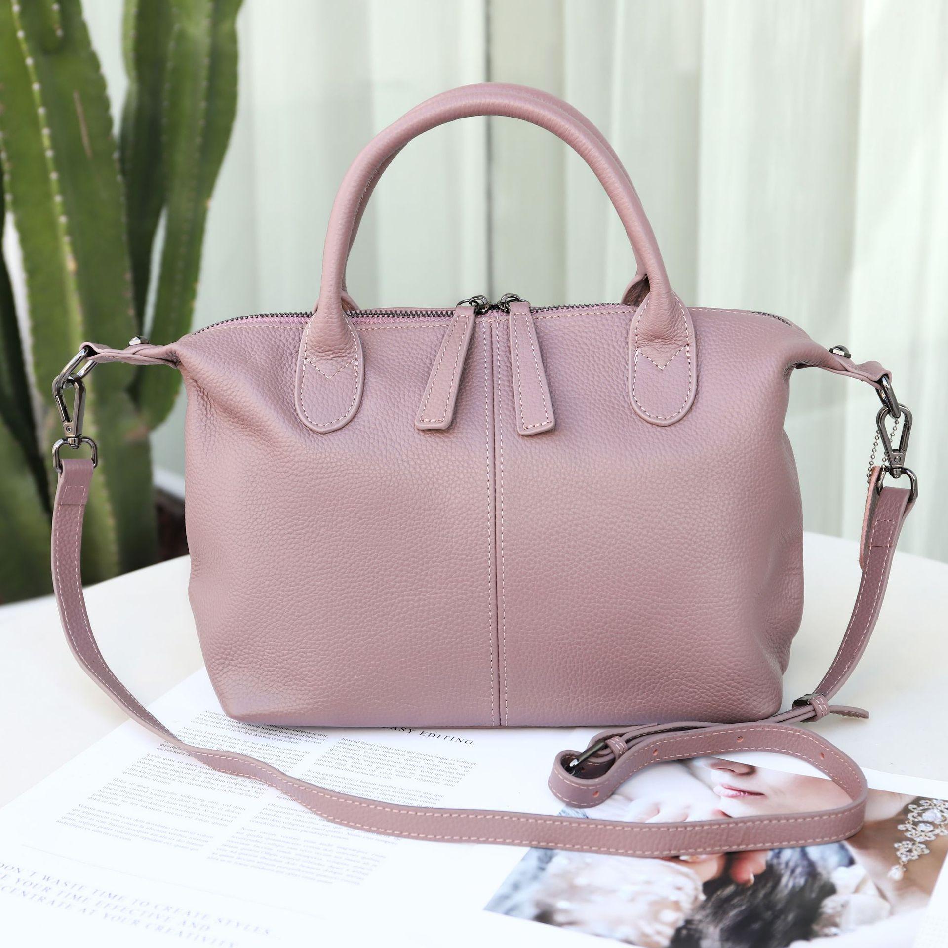 

First-layer Cowhide Genuine Leather Women s Bag One-shoulder Cross-body Women L 34 W 13 H 22CM
