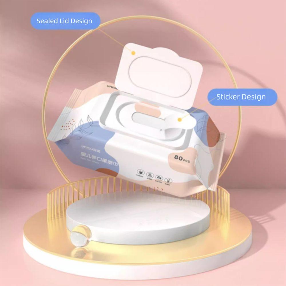 80 unidades/bolsa Toallitas húmedas para bebé multiusos Toallitas limpiadoras de textura suave Limpieza para niños