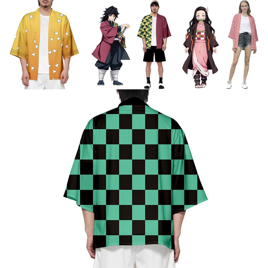 Exquisite Anime Demon Slayer Kimetsu No Yaiba Kamado Nezuko Cosplay Loose Haori Coat Tops For Halloween