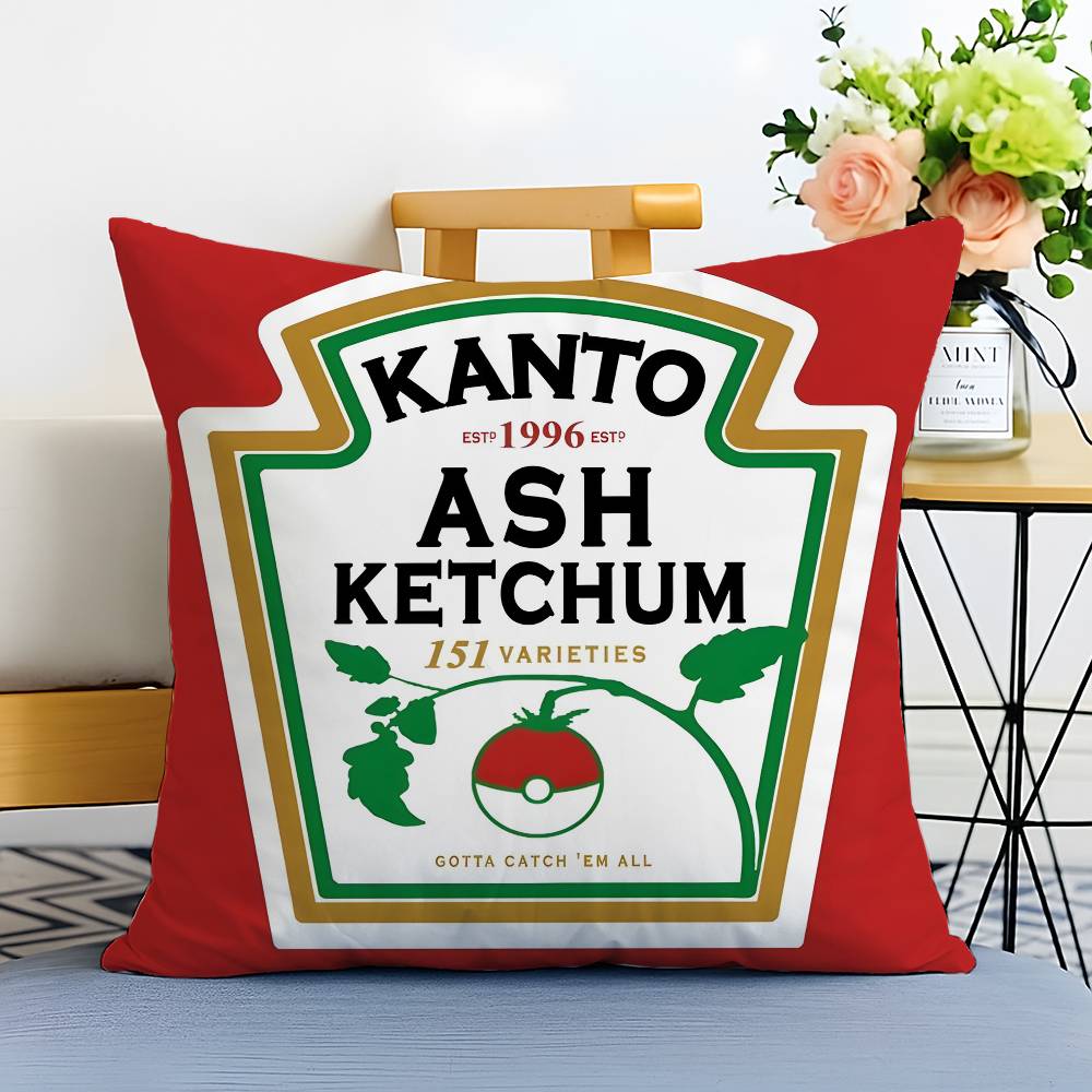 Cartoon Funny Ketchup Pattern Pillow Case Printed Brushed Fleece Pillow Baby Skin-Touch Eco-Friendly Dye-Sublimat
