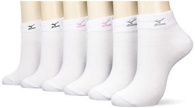 Mizuno Socks with a Unique Set or Durable Suitable for School Club and White Sizes Cm Women's Ankle-Length Design, 3-Pair 6-Pair Set, Design,