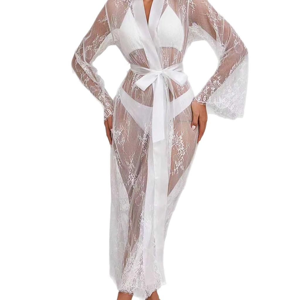 Sex Underwear Women's Light Luxury Sexy Hollow Temptation Lace Pajamas Nightgown Set