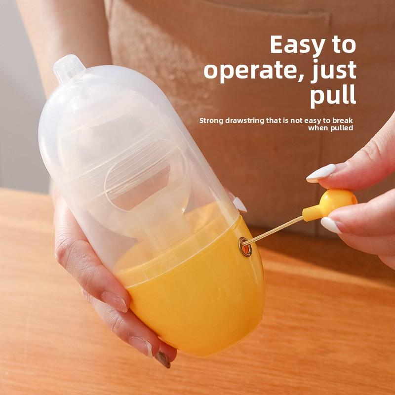 1KS Domácí Pohodlný Šejkr na Vejce Nástroj na Vaření Vajec Plastový Manuální Šejkr na Vejce s Tahací Šňůrou Šejkr na Vaječný Žloutek a Bílkoviny