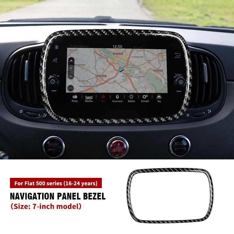Fiat 500 Carbon Fiber Center Console Navigation Trim Sticker
