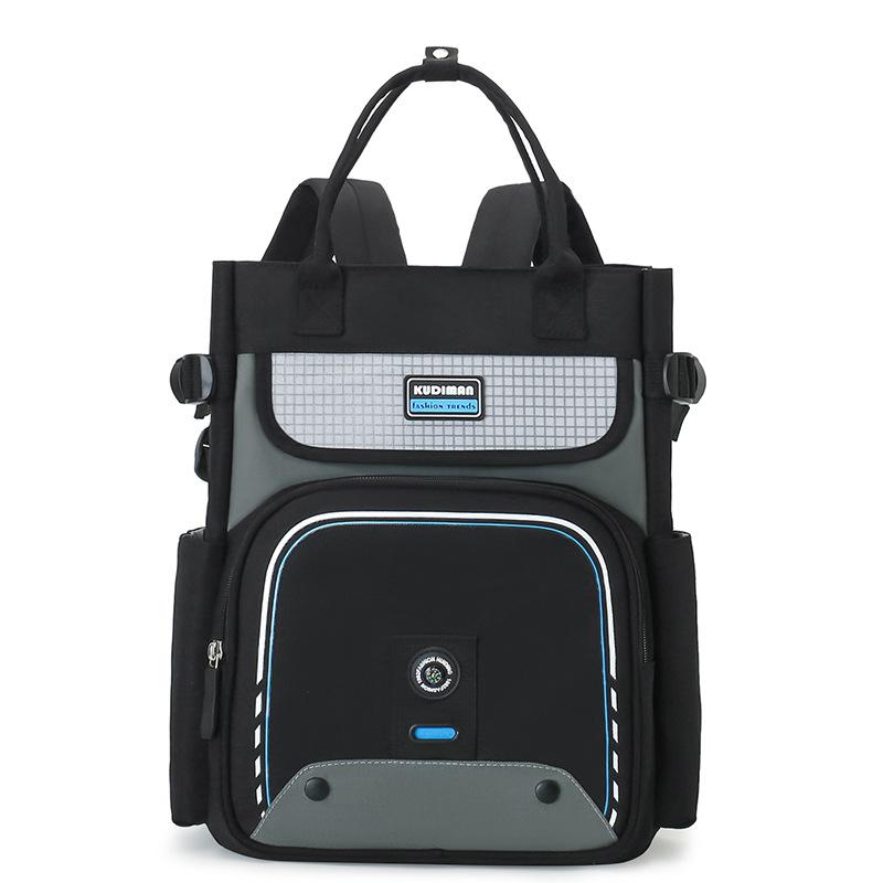 

Простой школьный рюкзак, детская сумка для репетиторства, которую можно носить в руке, большая вместимость, много отделений, для учеников на дополнительные занятия, рюкзак, сумка для рисования с печатью логотипа чёрный