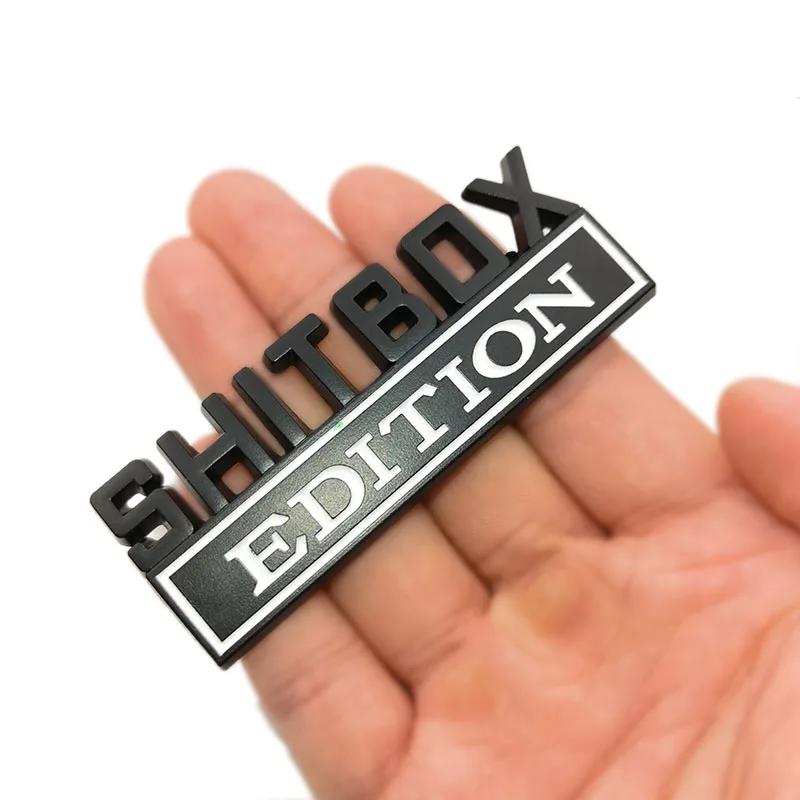 OTOKIT 1Pcs 3D Chrome Black Red Metal Emblem SHITBOX EDITION Badge Car Tail Side Sticker Accessories for Jeep Dodge Chrysler