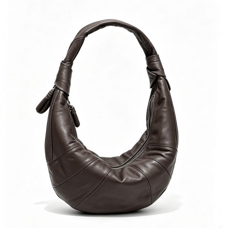 New Sheepskin Croissant Bag Niche Design Lazy Wind Croissant Bag Premium Commuter Leather Portable Shoulder Bag Women