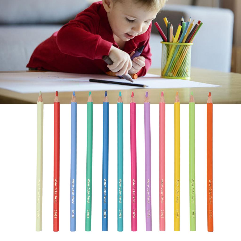 12 Color Pencil Set Hex Anti Slip Wooden Handle Vibrant Vivid Colors Pencil Set for Writing Calligra