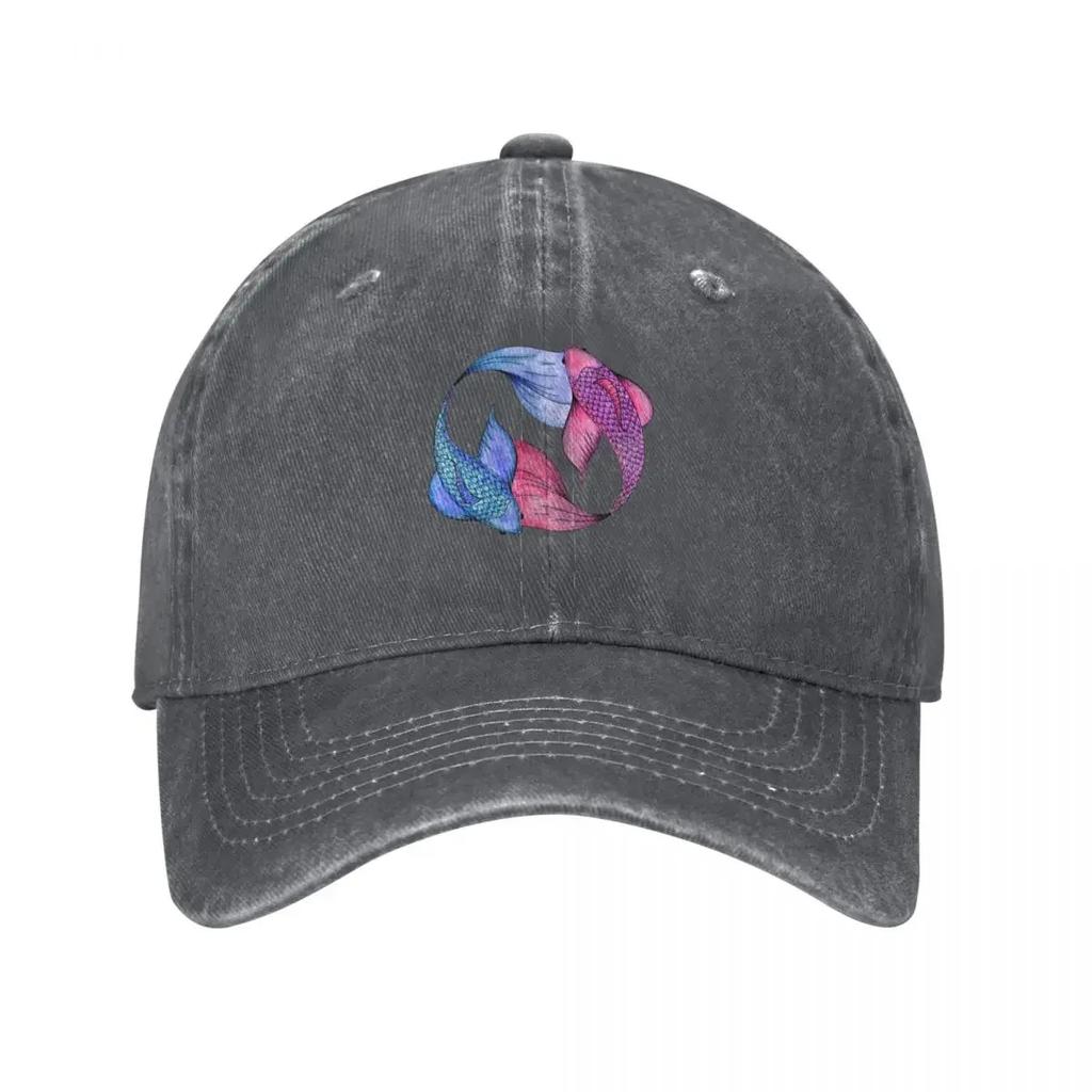 Coloured Koi Baseball Cap Rave Custom Cap Snap Back Hat Sunhat FeUnisex Unisexs