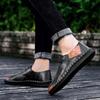 Fashion Men Casual Leather Shoes Comfortable Anti slip Flat Shoes Soft Leather Shoes Hot Sales  of Men handcrafted Shoes In Large Size
