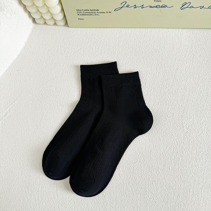 Women's Ballet Style Pure Cotton Hollow Mesh Socks - Solid Color, Versatile for Spring & Autumn