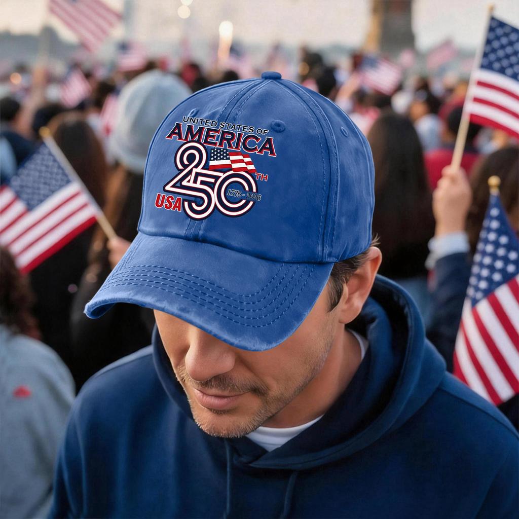 Men's and Women's Matching American 0th Anniversary Anniversary Embroidered Vintage Washed Baseball Cap