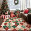 Merry Christmas Holiday Rug All-Over Living Room Carpet Festive Door Mat Washable Decorative Floor Decor for Xmas Very Beauty
