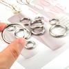 2pcs/1pc Stainless Steel Keyring Spring Clasps for Keychain Key Holder Polishing Openable Round Ring Carabiner Jewelry DIY