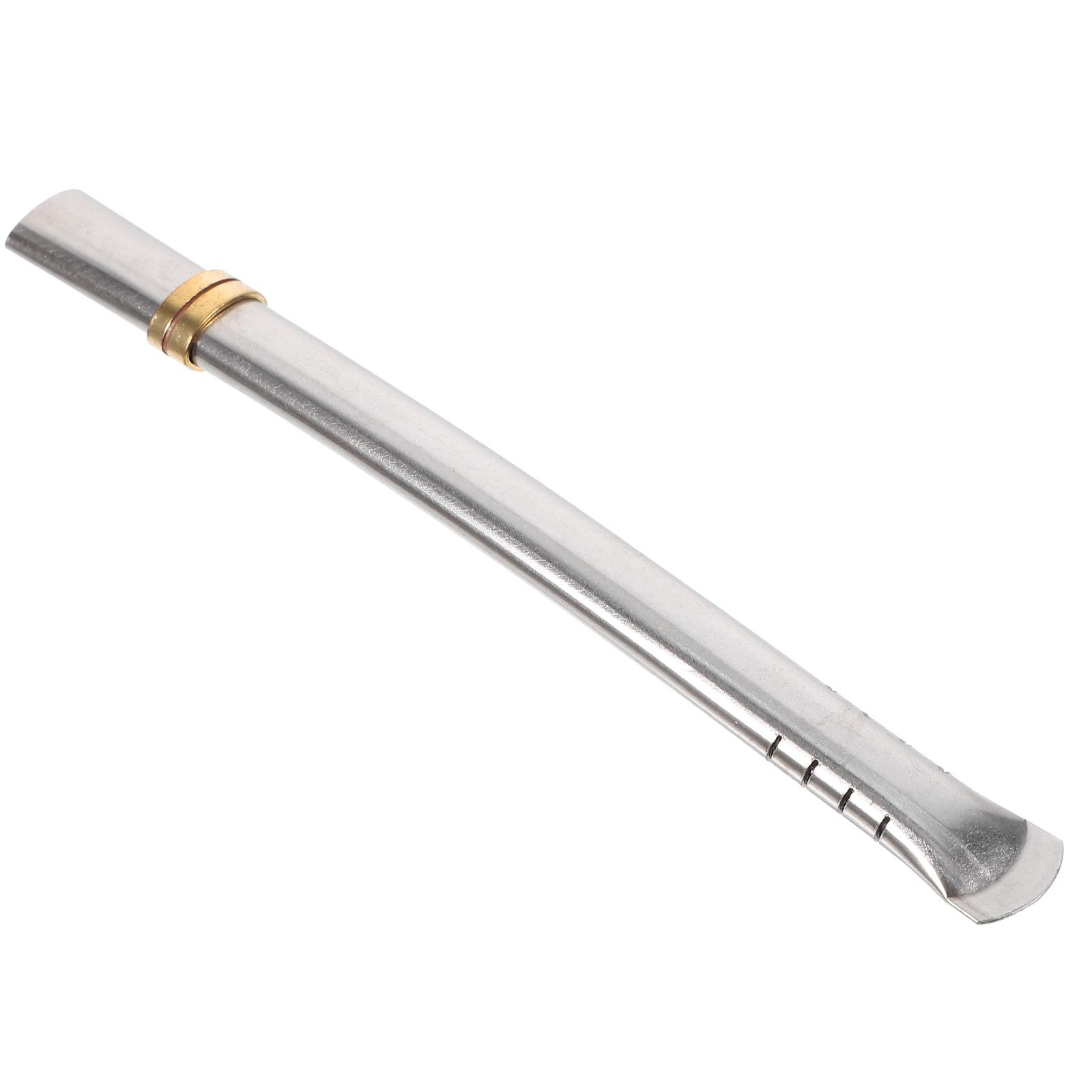 

Flat Straw Filtering Tea Straws Yerba Mate Loose Drinking with Stainless Steel Metal 15.60X1.50X1.50CM серебряный