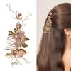 Handmade Floral Hairpiece with Crystal Wedding Hair Comb for Bride or Bridesmaid Ethnic Style Headwear Accessories