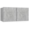 Vidaxl Szafki Wiszące Pod Tv 3 Szt., Szarość Betonu, 60X30X30 Cm