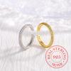 925 Sterling Silver Simple Zircon Crystal Finger Rings For Woman Wedding Engagement Party Gift Charm Jewelry